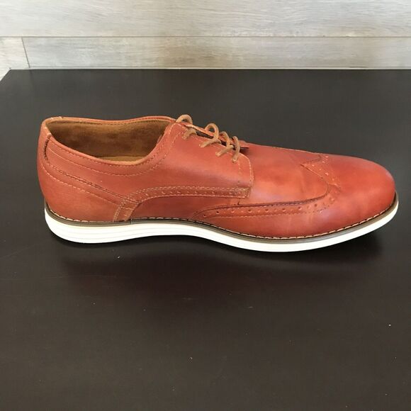 Vostey Milan Cognac Orange Leather Wingtip Dress Lace Up Shoes Men’s Size US 11 - Picture 3 of 14